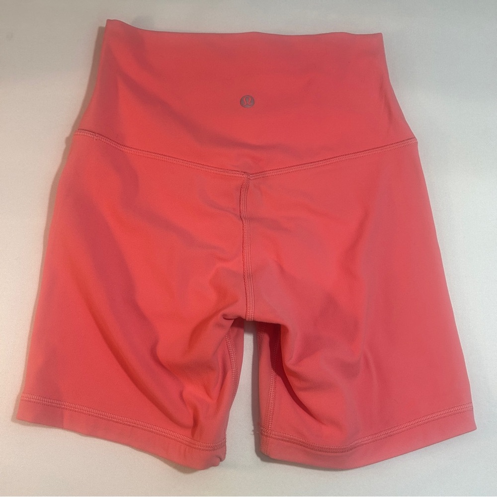 Lululemon 6” High-Rise Biker Short, Size 4, Coral